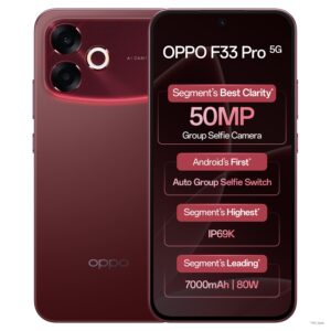 Oppo F33 Pro 5G Smartphone (8GB RAM, 128GB Storage, Passion Red)