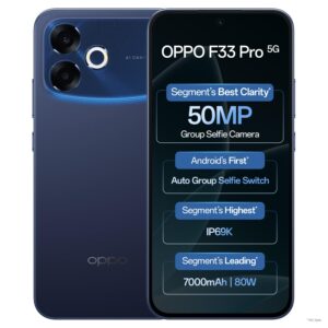 Oppo F33 Pro 5G Smartphone (8GB RAM, 128GB Storage, Starry Blue)