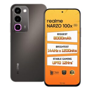 realme NARZO 100x 5G (Midnight Black,4GB+128GB) | Biggest 8000mAh Battery